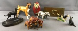 Group of 10 dog figurines/decor