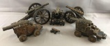 Group of 6 vintage toy cannons