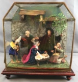 Vintage glass encased nativity