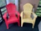 Group of two plastic Patio chairs