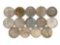 Group of 14 peace silver dollars