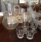 Vintage Clear Glass Pitcher with Glasses
