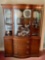 Wood China hutch with glass door