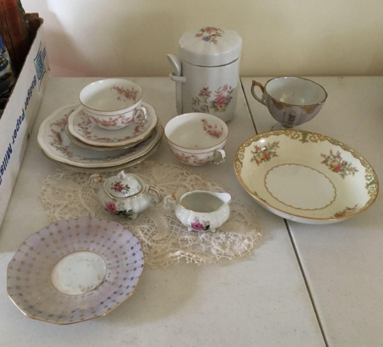 Group of vintage dishes and more