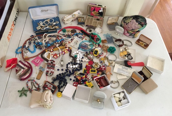 Large group of costume jewelry and more