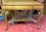 Antique quartersawn oak table with drawer