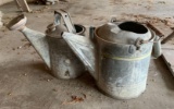 Group of two galvanized watering cans