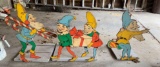 Group of three vintage Christmas elf plywood lawn ornaments