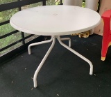 White patio table