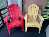 Group of two plastic Patio chairs