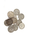 Group of 11 Benjamin Franklin silver half dollars