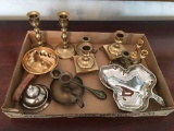 Group of candlesticks, ashtray and more