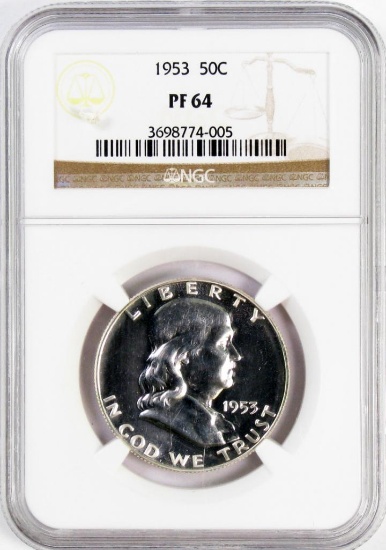 1953 P Franklin Silver Half Dollar (NGC) PF64.