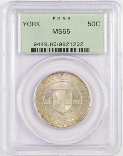 1936 York Commemorative Silver Half Dollar (PCGS) MS65.