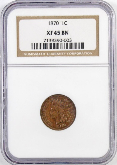 1870 Indian Head Cent (NGC ) XF45BN.