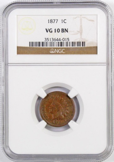 1877 Indian Head Cent (NGC) VG10BN.