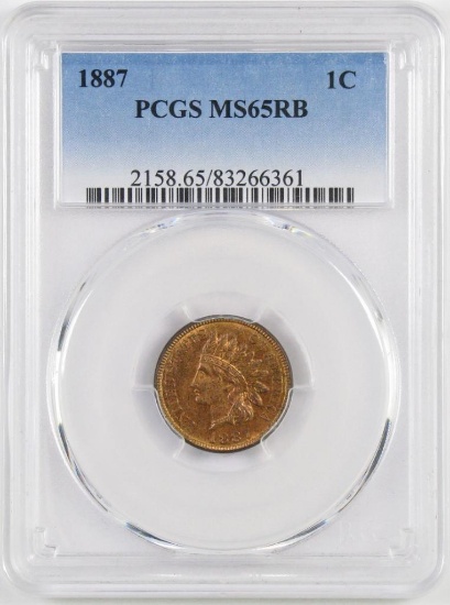 1887 Indian Head Cent (PCGS) MS65RB.