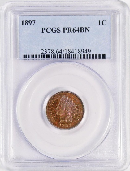 1897 Indian Head Cent (PCGS) PR64BN.