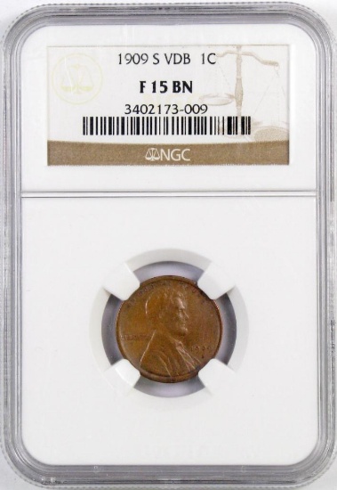 1909 S V.D.B. Lincoln Wheat Cent (NGC) F15BN.