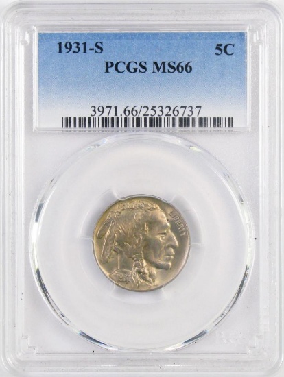 1931 S Buffalo Nickel (PCGS) MS66.