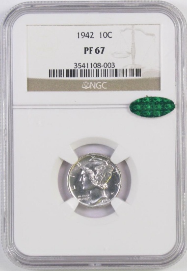 1942 P Mercury Silver Dime (NGC) PF67 CAC.