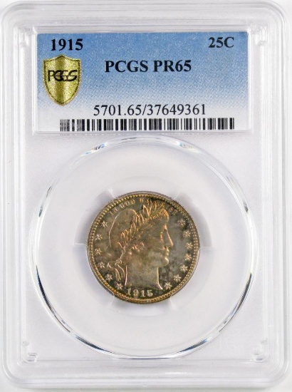 1915 P Barber Silver Quarter (PCGS) PR65.