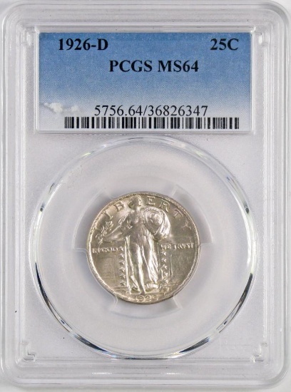 1926 D Standing Liberty Silver Quarter (PCGS) MS64.