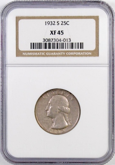 1932 S Washington Silver Quarter (NGC) XF45.