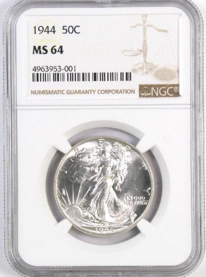 1944 P Walking Liberty Silver Half Dollar (NGC) MS64.