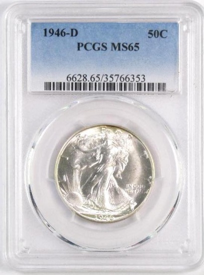 1946 D Walking Liberty Silver Half Dollar (PCGS) MS65