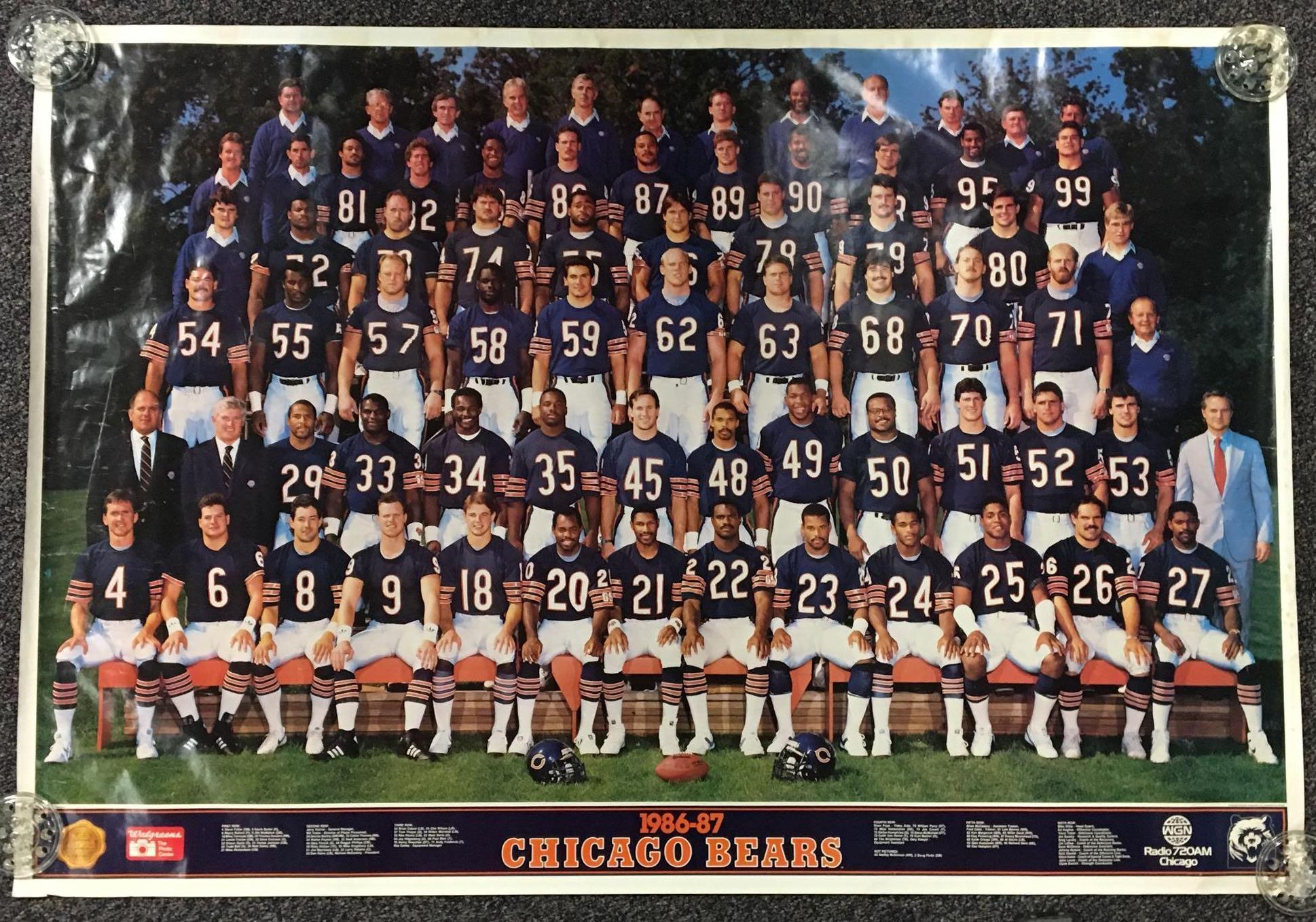 1986-87 Chicago Bears Enormous Poster. Football Collectibles, Lot  #44234