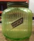 Vintage Green Glass Cookie Jar