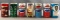 Group of 7 Vintage Push Button soda cans
