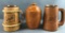 Group of 3 Schlitz steins and more