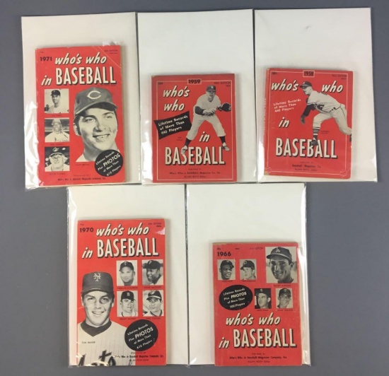 Group of 5 Vintage Who?s Who in Baseball Books