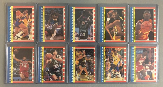 Group of 10 1987 Fleer Basketball Sticker Cards