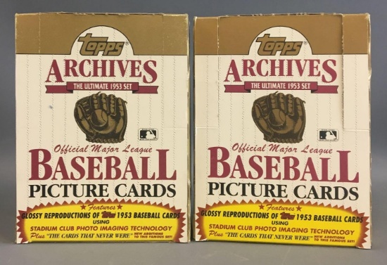 Group of 2 Unopened 1953 Topps Archives Baseball Cards