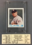Vintage Roy Hobbs Trading Card and Cubs vs New York Knights Game Ticket