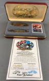 Dale Earnhardt and Richard Petty Commemorative pocket knives in case