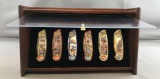 Set of 6 Nascar Pocket knives by Franklin Mint, in display case