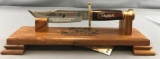 Dale Earnhardt The Intimidator Rolls Frost Cutlery Bowie knife on wooden display