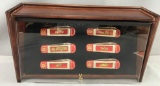 Franklin Mint Fire Engine knife collection in display case