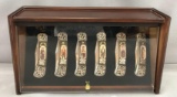 Franklin Mint Legends of the West knife collection in display case
