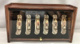 Franklin Mint Legends of the West knife collection in display case