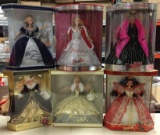 Group of 6 Special Edition Holiday Barbies and more