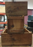Group of 3 Vintage Wooden Crates