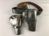 Vintage leather belt and gun holsters