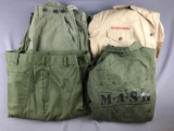 Group of Vintage Boy Scouts leader shirts, military pants and more