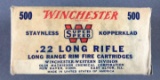 Box of Winchester 22 long rifle ammunition