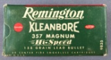 Box of Remington 357 Magnum ammunition